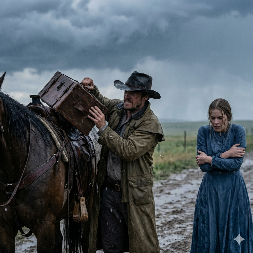 The lightning split the Wyoming sky like a jagged scar as Cole Brennan urged his horse through the worst storm he’d seen in 15 years. Thunder rolled across the prairie, drowning out everything except the hammering of his heart. He was still 3 mi from his homestead when he saw her.