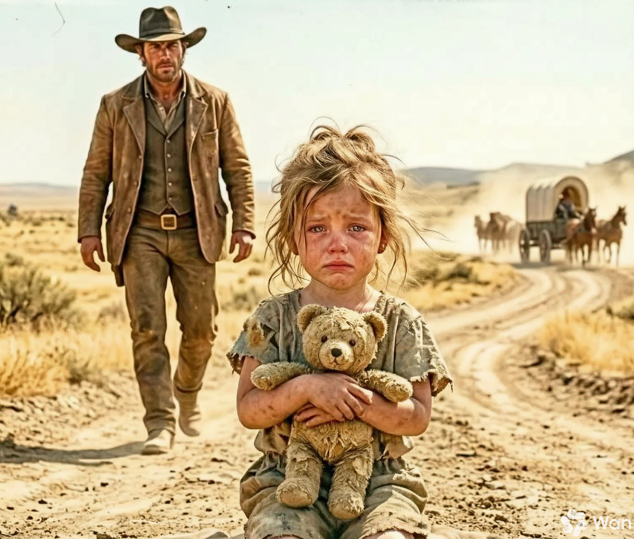 Get out. The wagon jolted to a stop on the cracked desert road, and Vanessa Hail’s bony hand closed around 13-year-old Lily Carter’s wrist like a trap snapping shut. I said, “Get out, girl.” She shoved Lily off the bench so hard the child’s knees struck gravel, tearing through her thin gray dress.