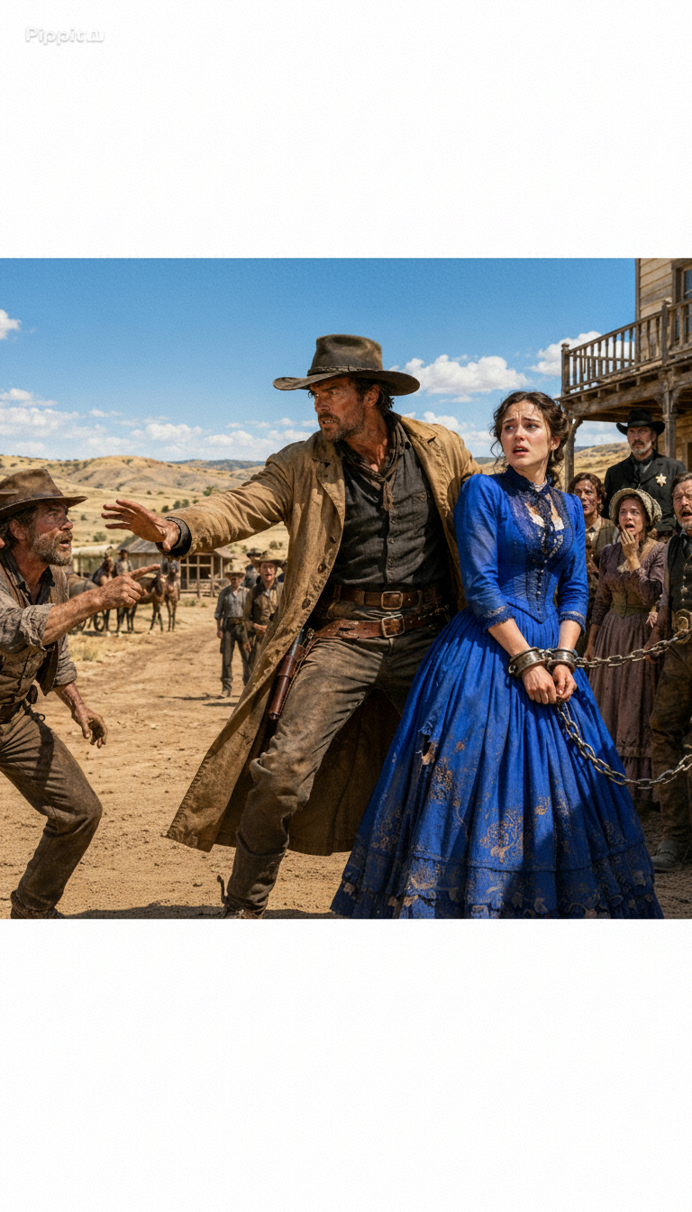 The year was 1881, and the Colorado sun was a hammer of white gold, beating the dust of redemption gulch into a fine, choking powder. It clung to the sweat on Mercy Calhoun’s face, a gritty mask over the hollows of her cheeks. Chains, heavy and rusted from the jailhouse damp, bound her wrists, their cold weight, a constant reminder of the town’s verdict.