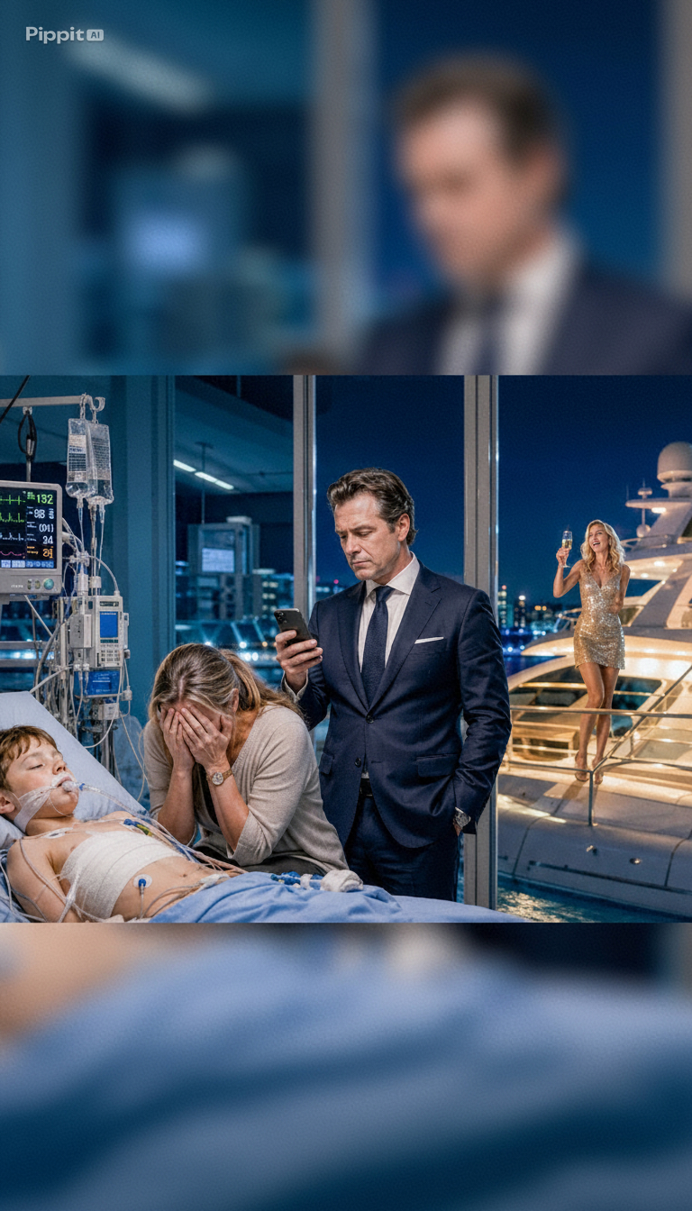 Blood seeped through the white bandages of seven-year-old Leo’s chest, his fragile heartbeat echoing on the monitors of St. Vincent’s intensive care unit. His father, Arthur Pendleton, held the ultimate power over his life, a $250,000 check required for an experimental life-saving transplant.