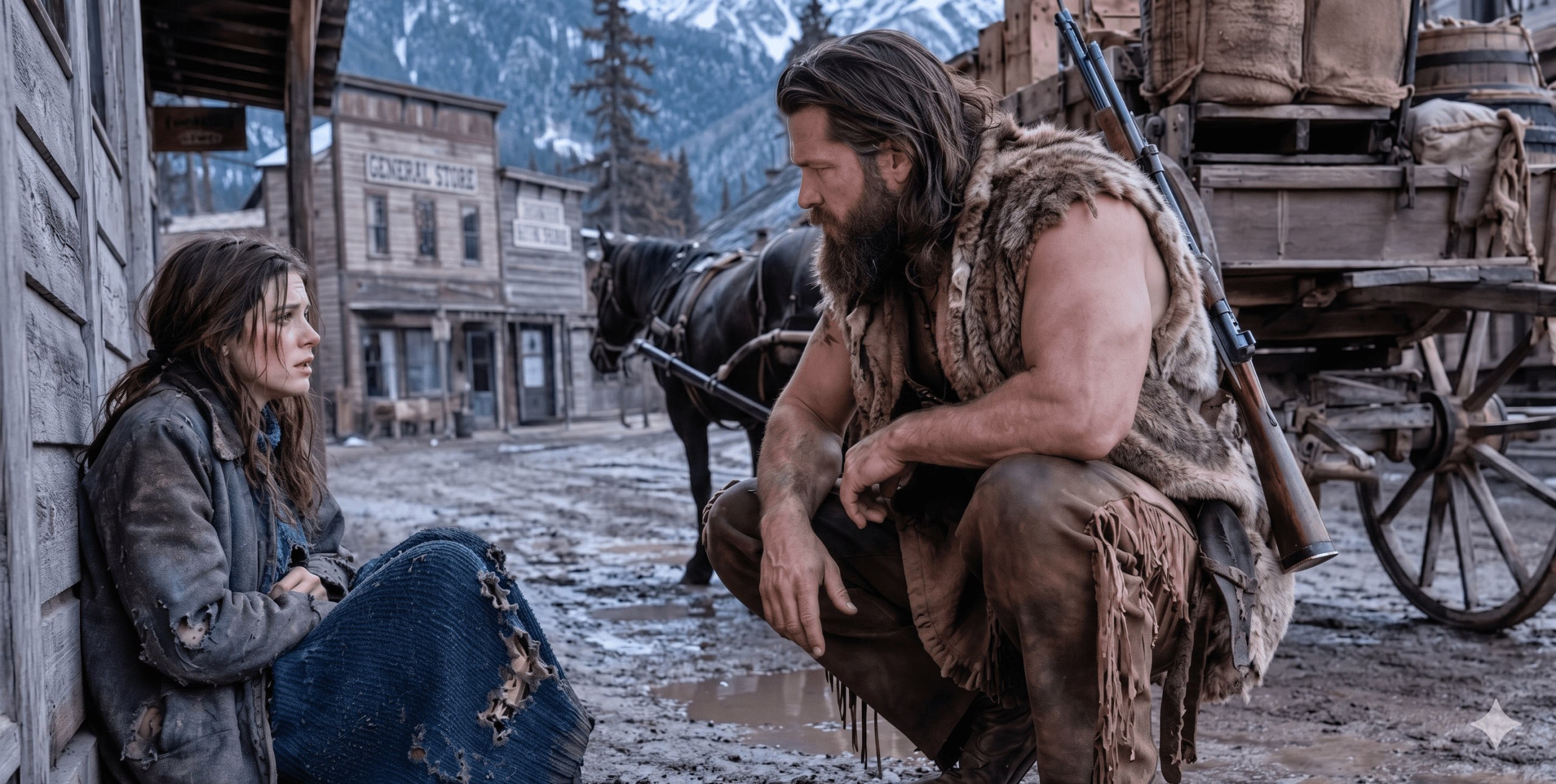 The wind howled through the canyon, carrying the bitter scent of wet pine and impending snow. Mave stood in the frozen mud, her wool coat soaked through, her pockets lined with nothing but lint. She’d run out of road, run out of pride.