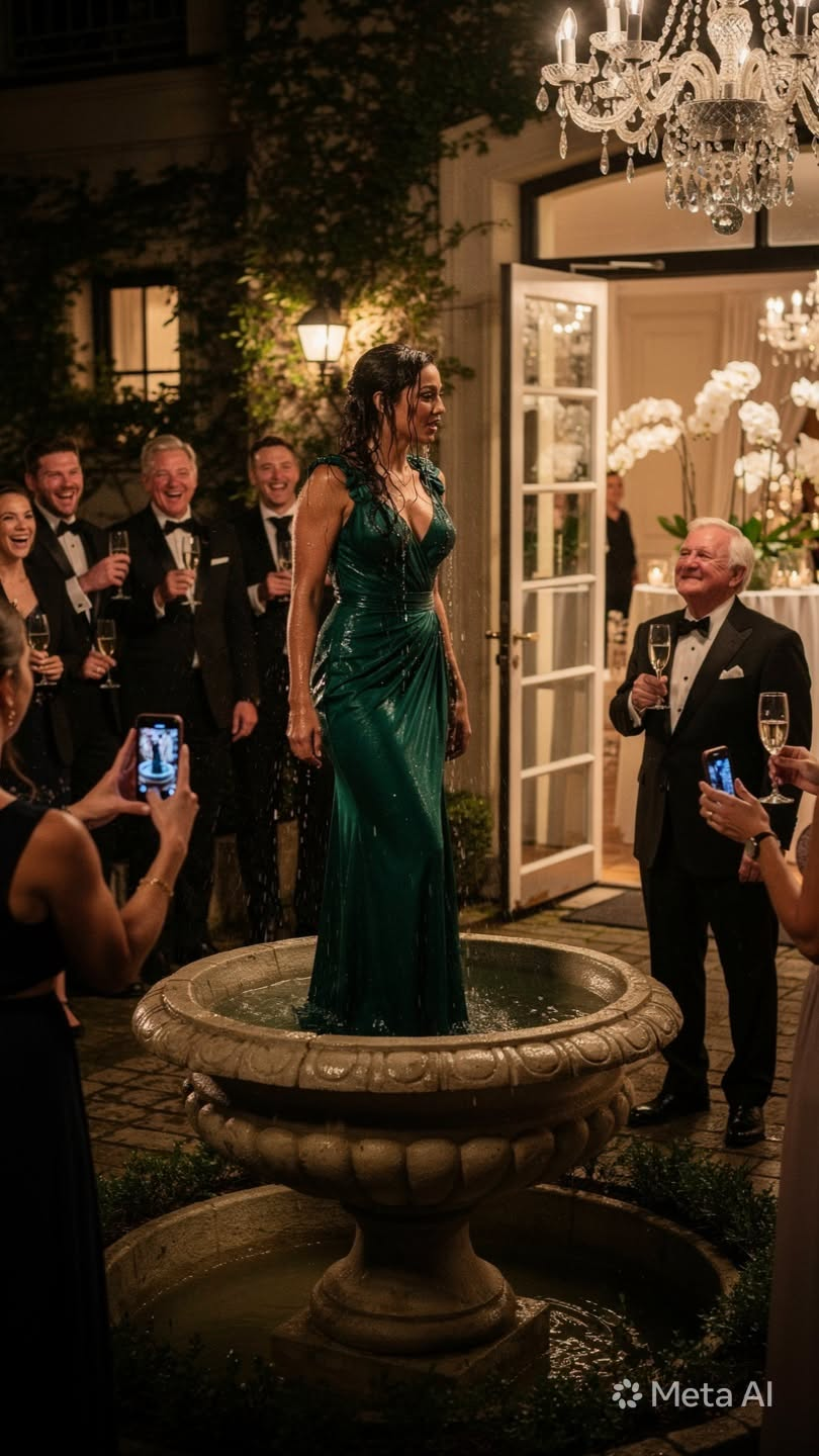 At my sister’s black-tie wedding, my father mocked me for coming alone, then shoved me into the courtyard fountain while guests laughed and filmed. I climbed out soaked…