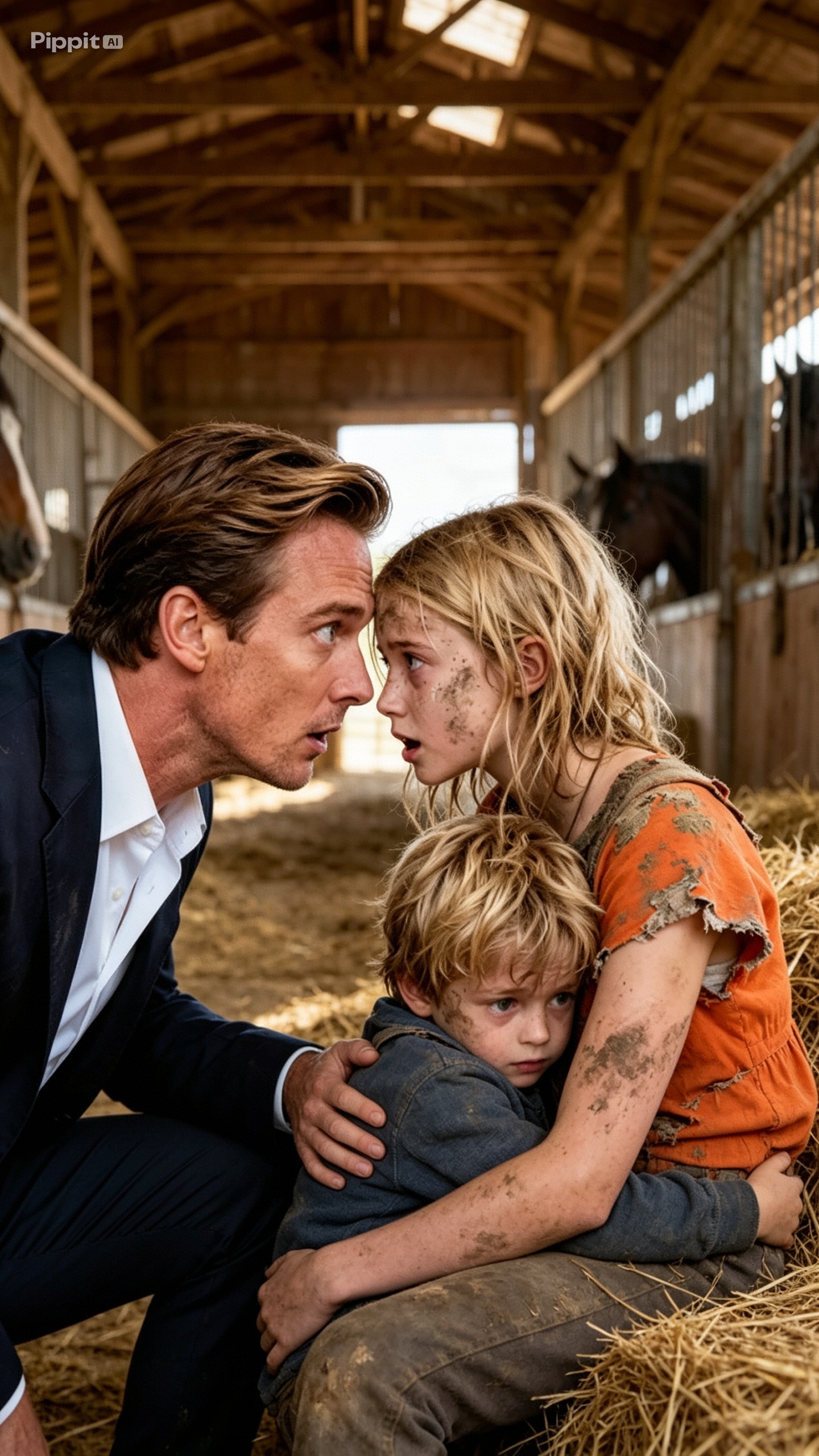 A millionaire finds two children sleeping in his stable early one morning. He is instantly devastated when the little girl opens her mouth. The morning light slipped through the curtains, painting soft streaks of gold across the modest kitchen.