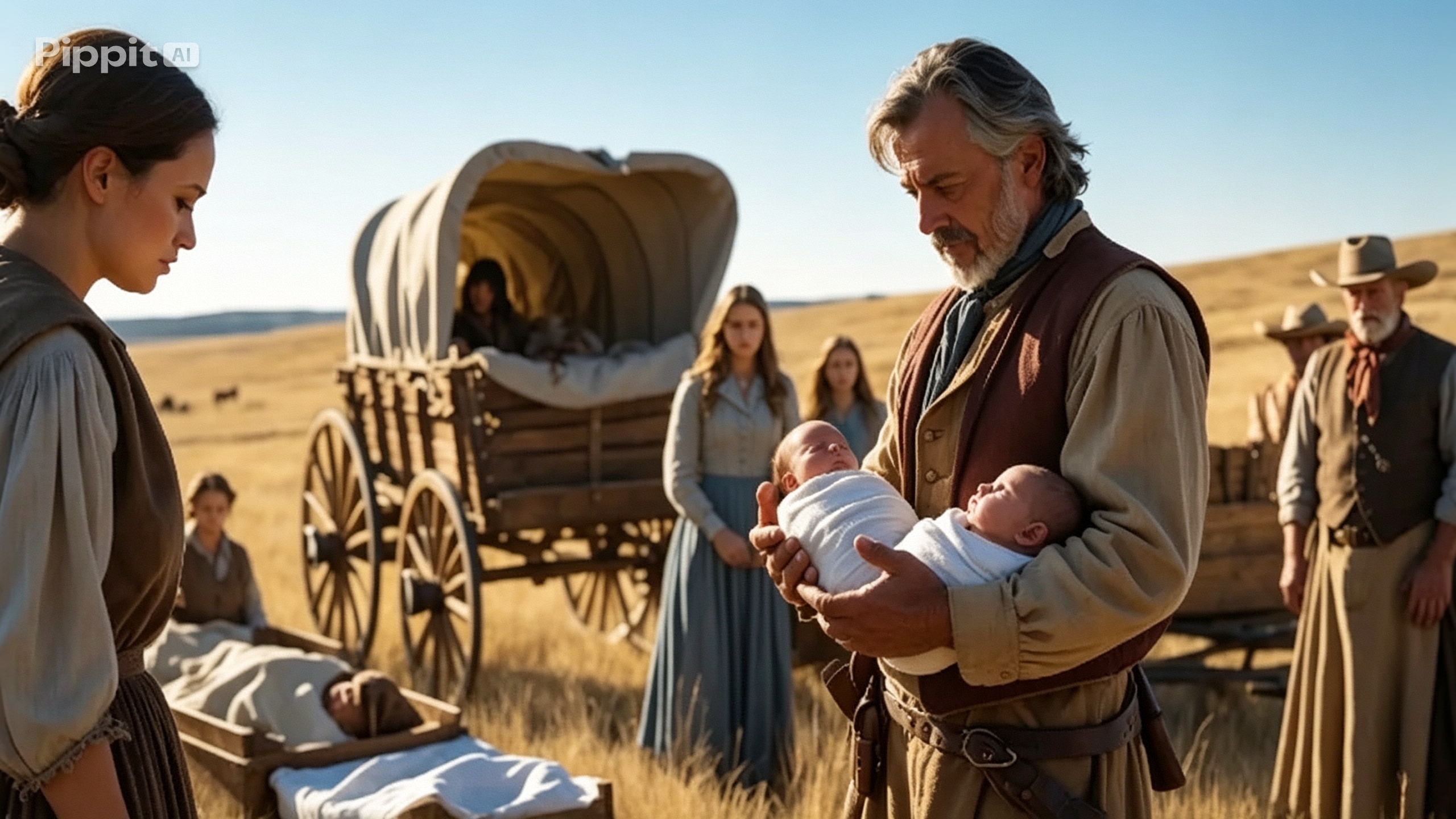 The autumn wind of 1849 carried the scent of sage brush and woodsm smoke across the Nebraska territory, but year-old Margaret Holloway couldn’t focus on the familiar smells of the frontier. She pressed her weathered hands against the canvas wall of her covered wagon, listening to the sounds that would haunt her dreams for years to come. The desperate cries of newborn babies echoing through the thin October air and the broken voice of wagon train captain Thomas Brennan as he made an announcement that would shock even the hardened pioneers of the Oregon Trail.